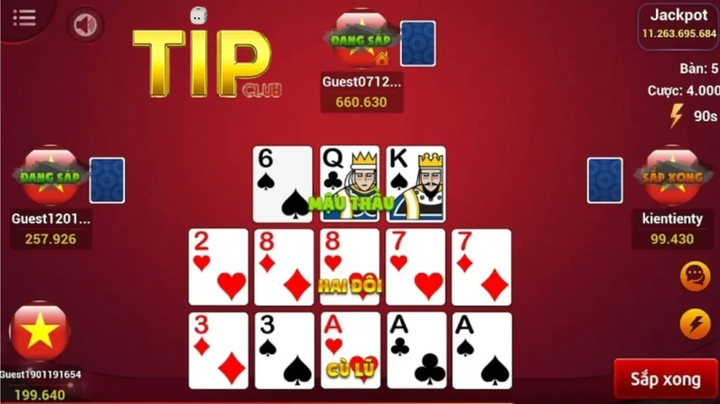 Hướng dẫn tham gia game bài mậu binh online Tip Club